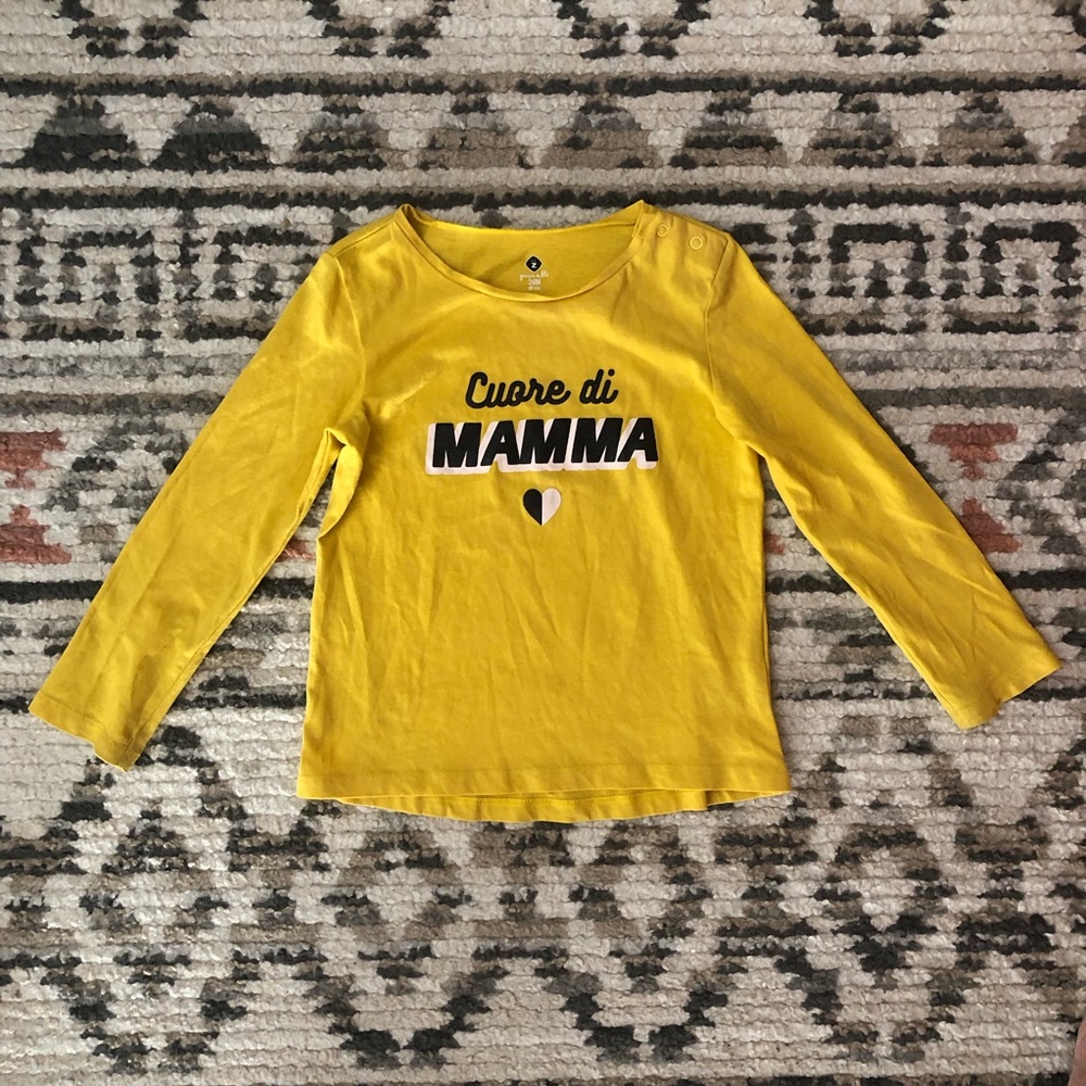 Italian Designer Vibrant Yellow Long Sleeve Tee-  💙Heart of Mama